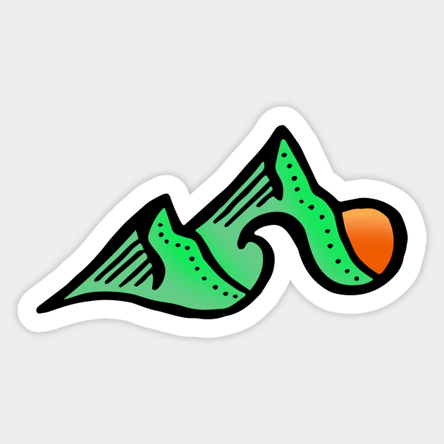 Mountain and Wave Sticker by VANDERVISUALS